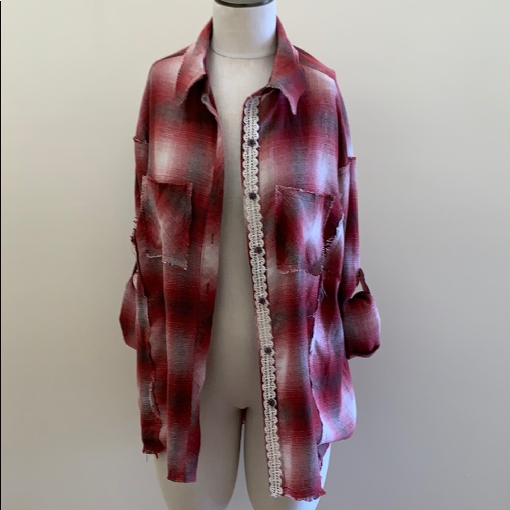 POL plaid button down top - Picture 5 of 5